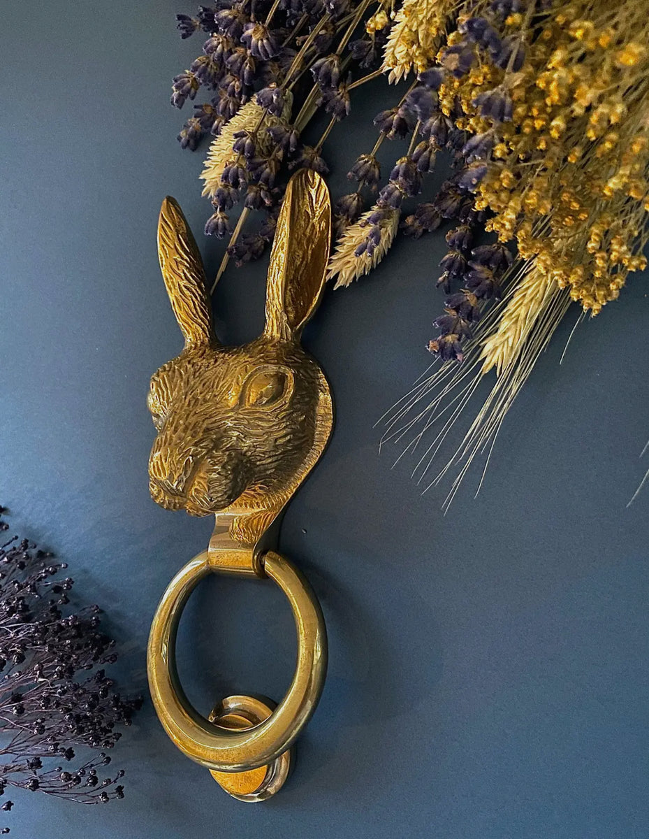 RABBIT Door Knocker, Antique Bunny Brass Door Knocker, Cony Front Door Knocker, Coney 2024 Banger, Welcome Door Knocker