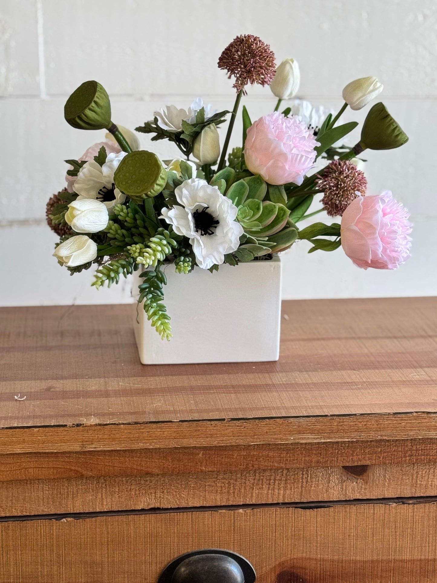 Succulent and Allium Centerpiece