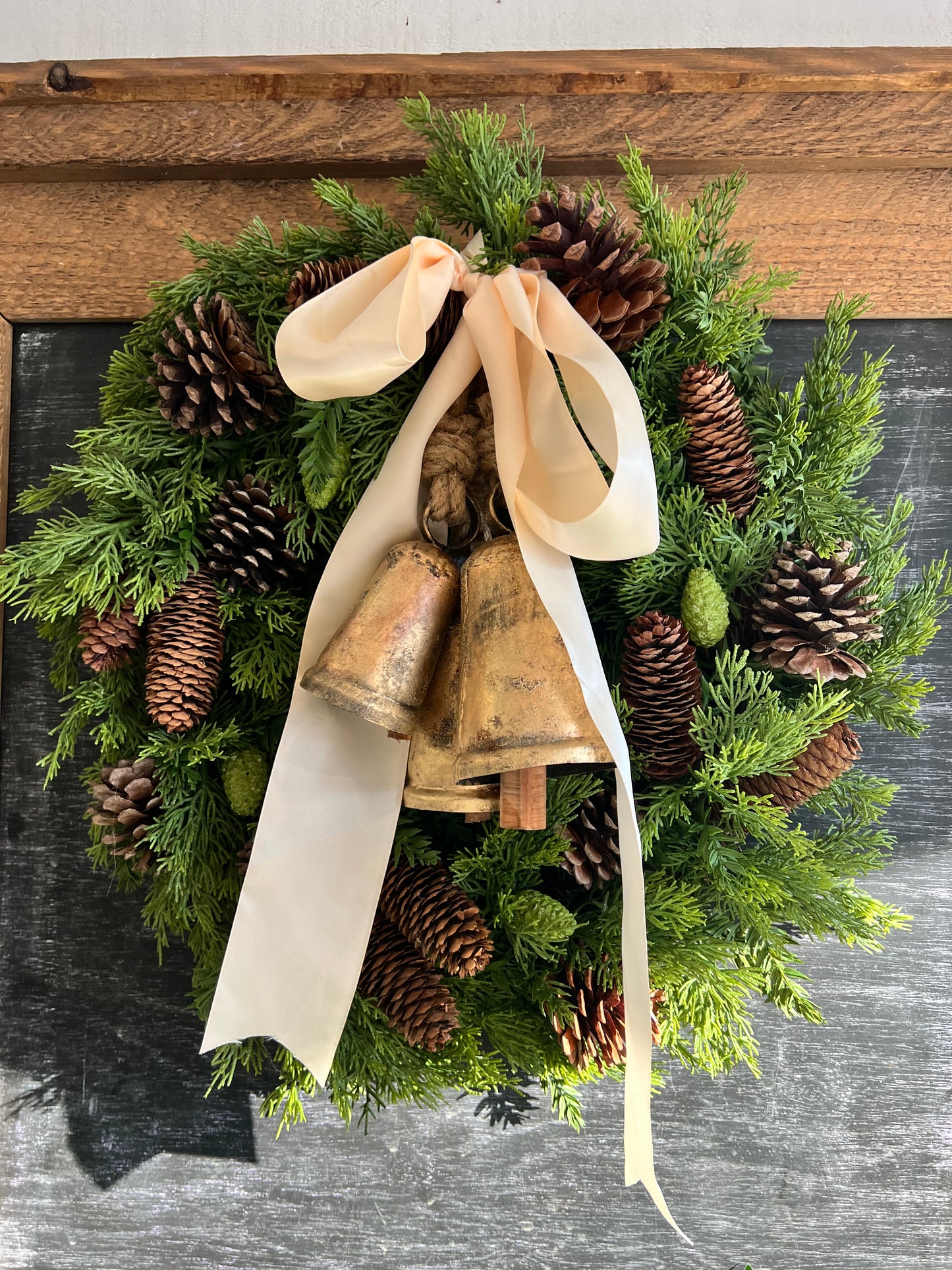 Cedar Wreath with Brass Bells