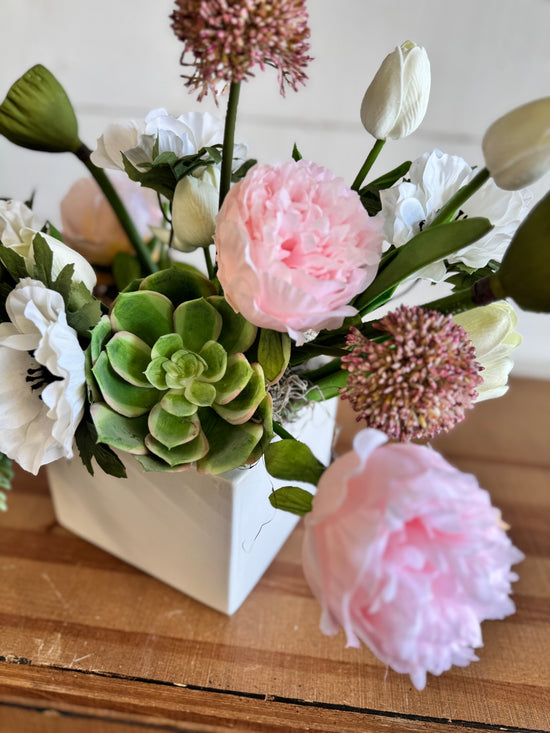 Succulent and Allium Centerpiece