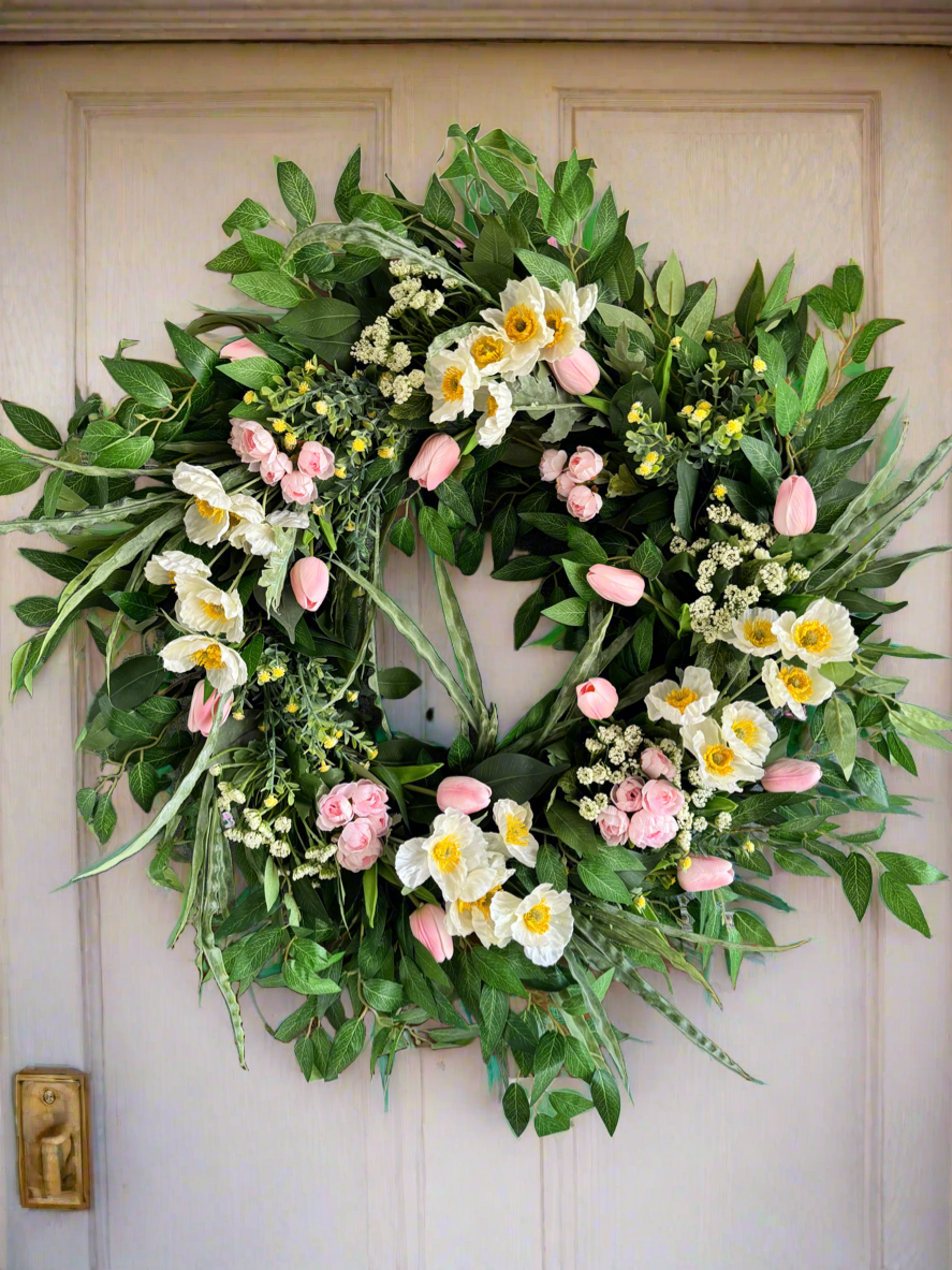 Pink Tulip Wreath