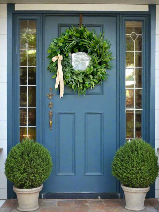 Ficus and Fern Wreath with Mix and Match Bows