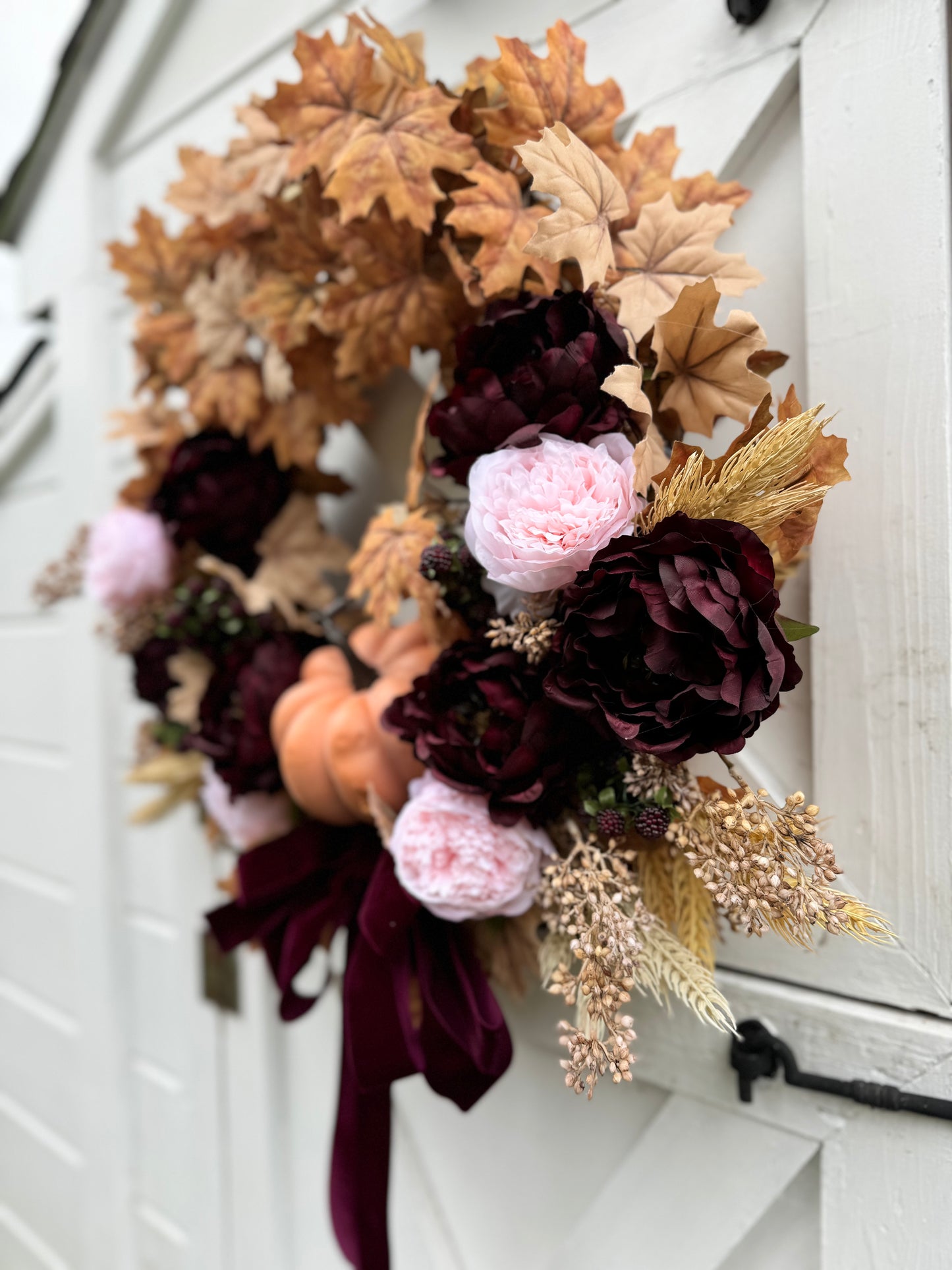 Pumpkin, Peony & Raspberry Wreath