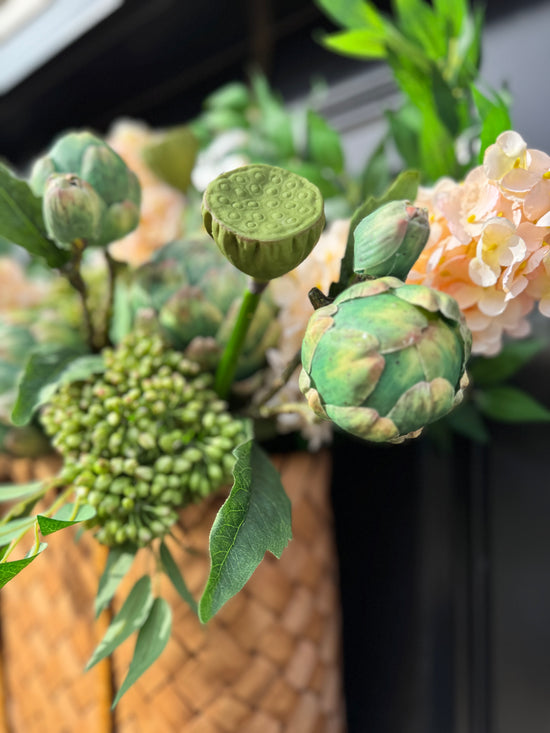 Hydrangea, Artichoke & Sedum Basket