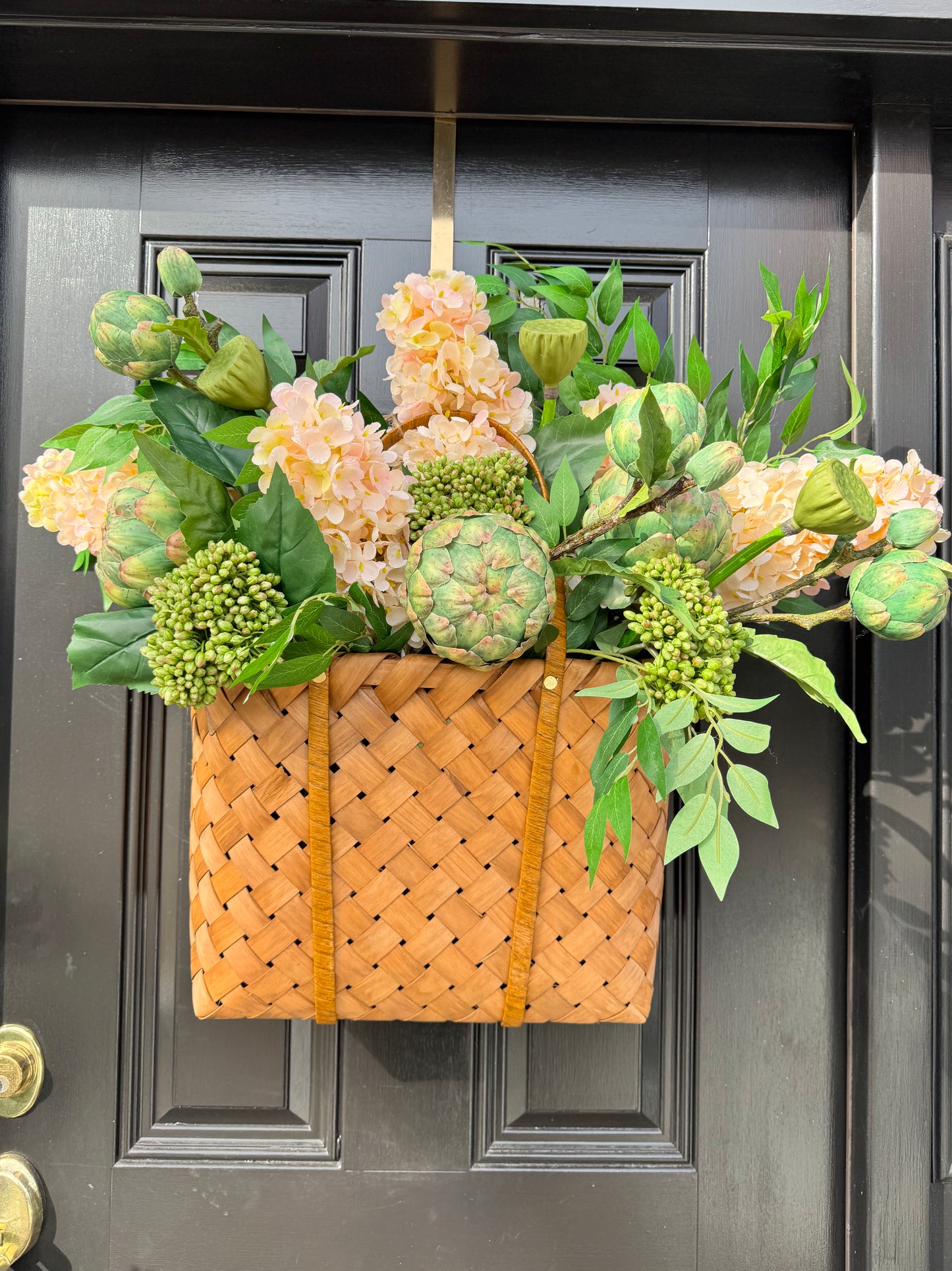 Hydrangea, Artichoke & Sedum Basket