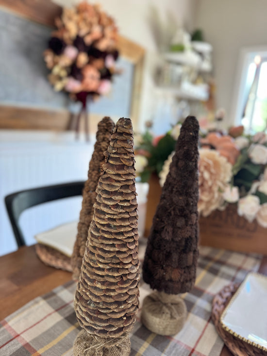 Set of 3 Pinecone Topiaries