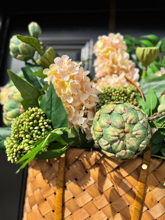 Hydrangea, Artichoke & Sedum Basket