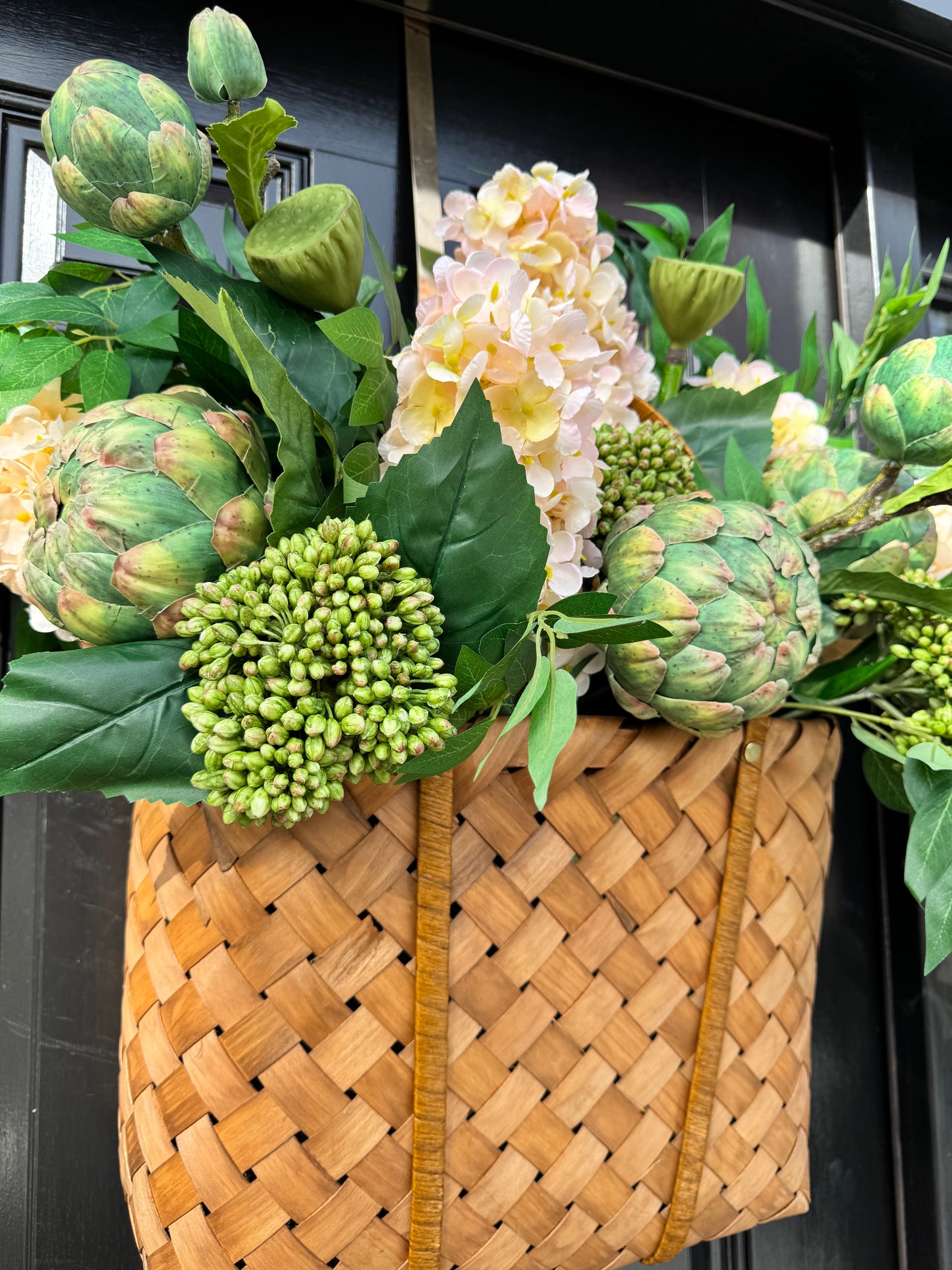 Hydrangea, Artichoke & Sedum Basket