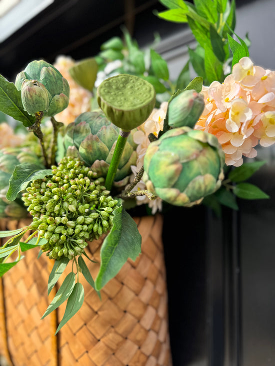 Hydrangea, Artichoke & Sedum Basket