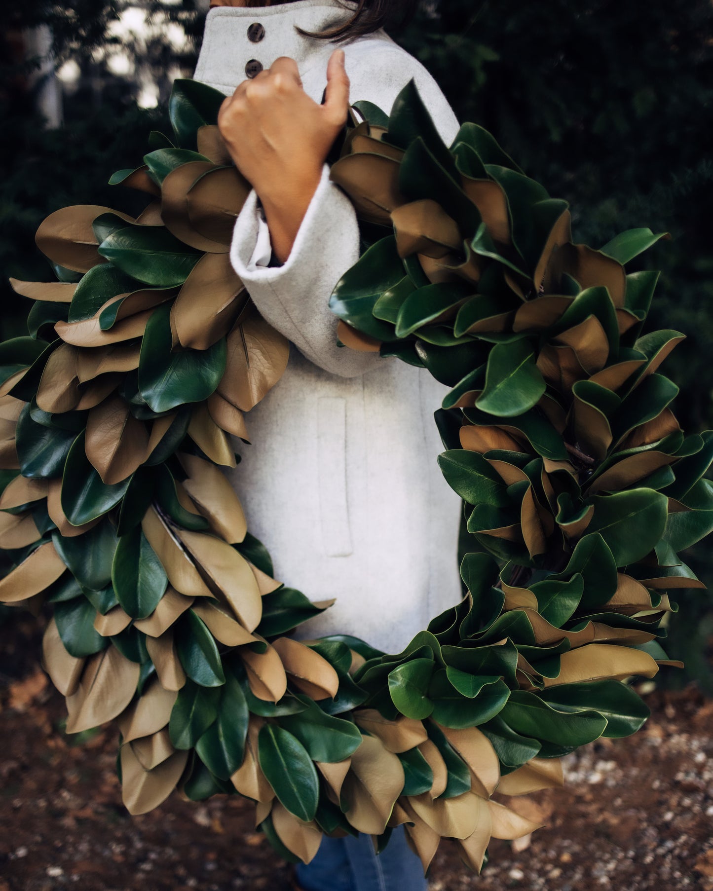 XLarge Faux Layered Magnolia Wreath