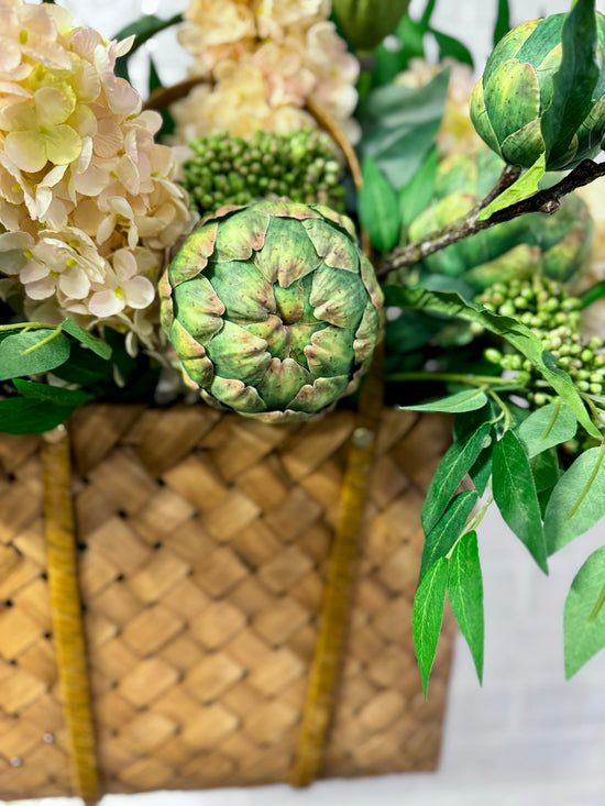 Hydrangea, Artichoke & Sedum Basket