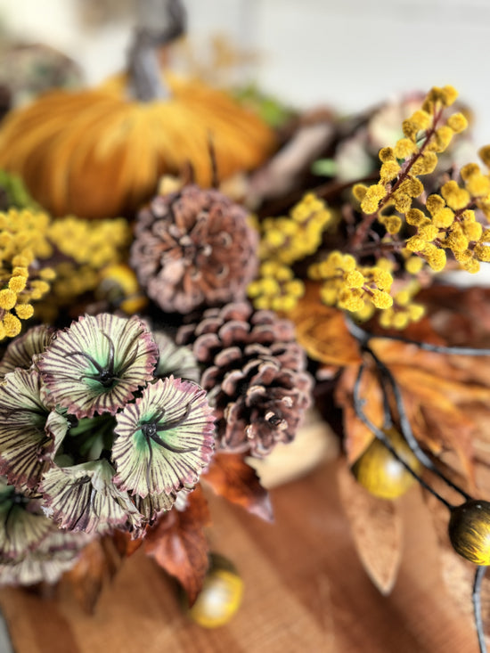 Mustard Pumpkin Thanksgiving Centerpiece