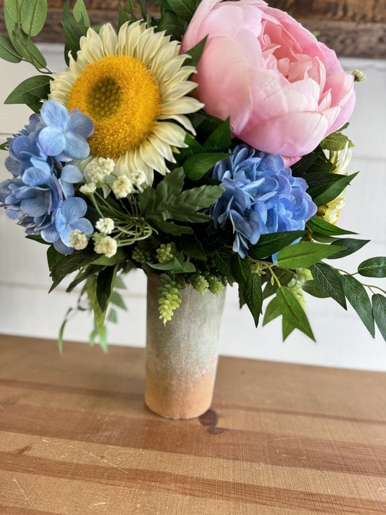 Sunflower, Hydrangea & Peony Arrangement