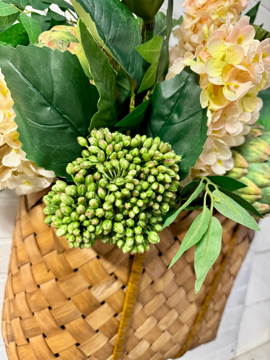 Hydrangea, Artichoke & Sedum Basket