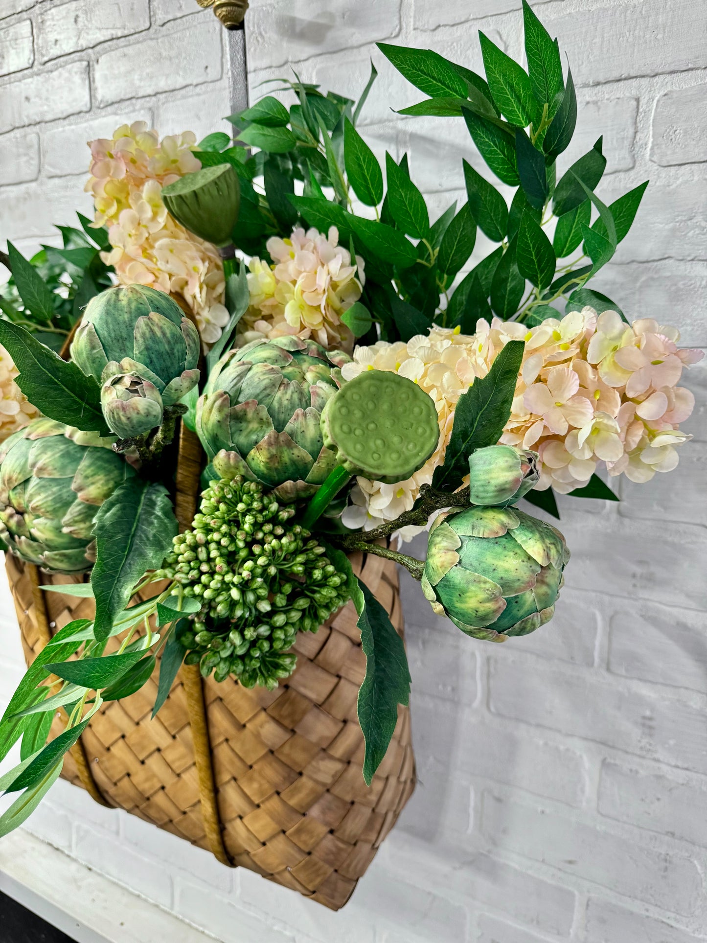 Hydrangea, Artichoke & Sedum Basket