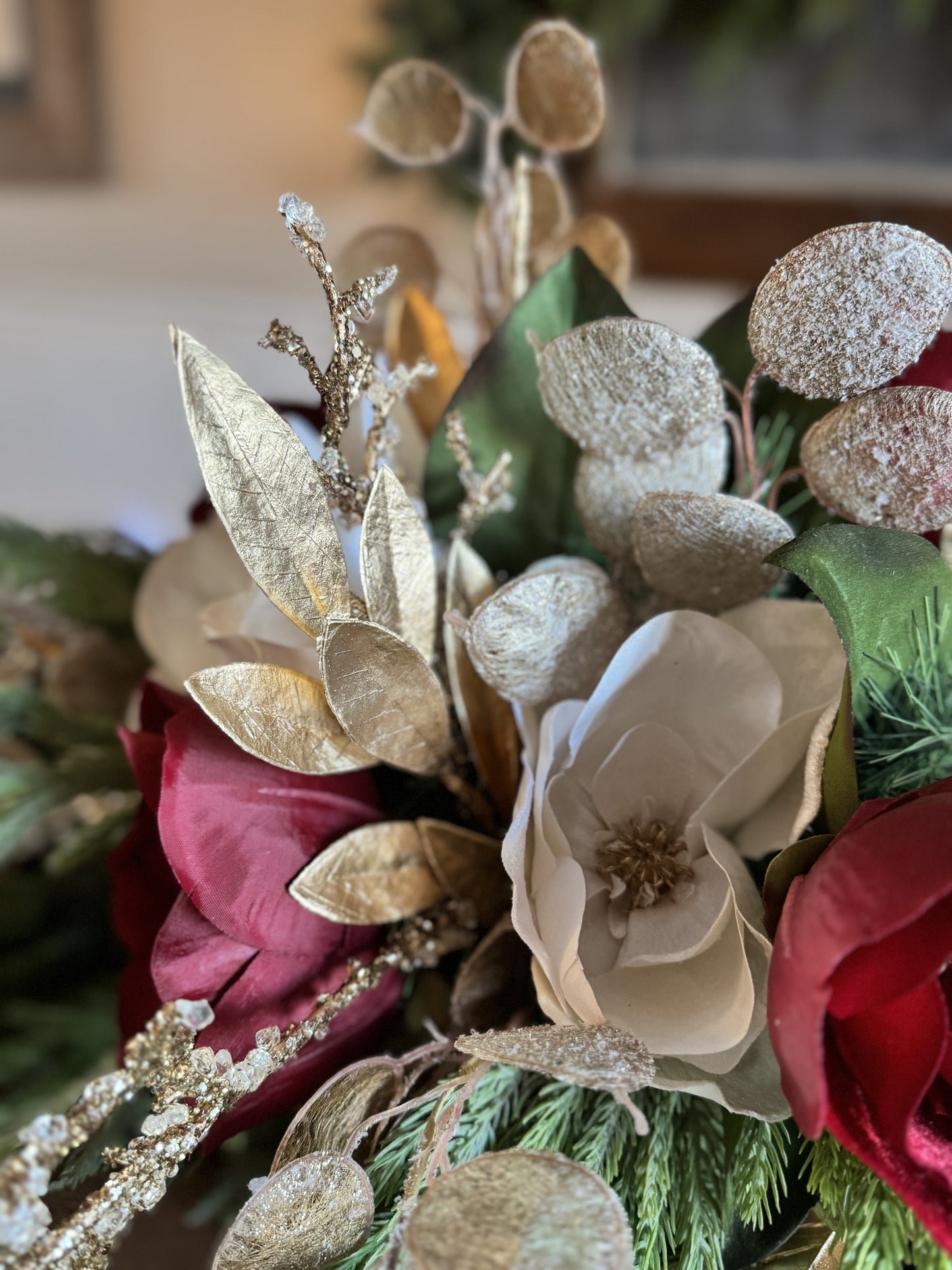 Crystal Twig & Magnolia Centerpiece