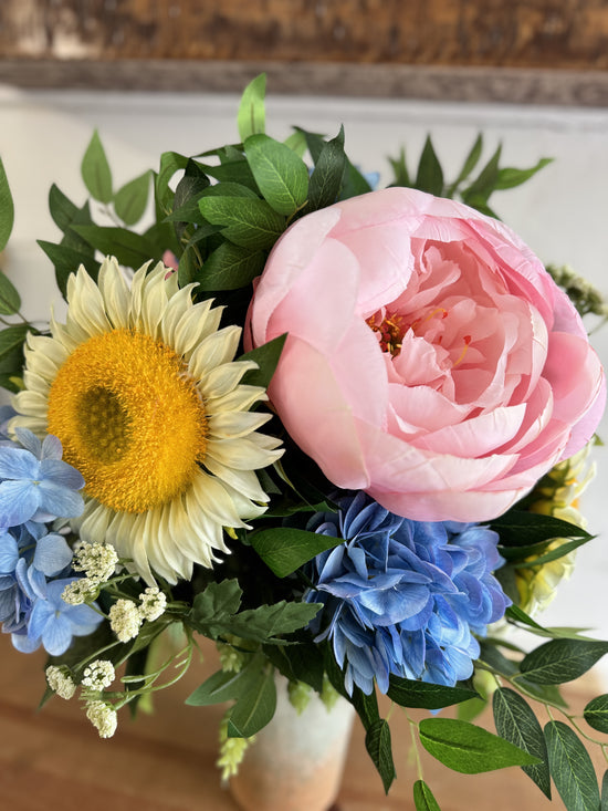 Sunflower, Hydrangea & Peony Arrangement