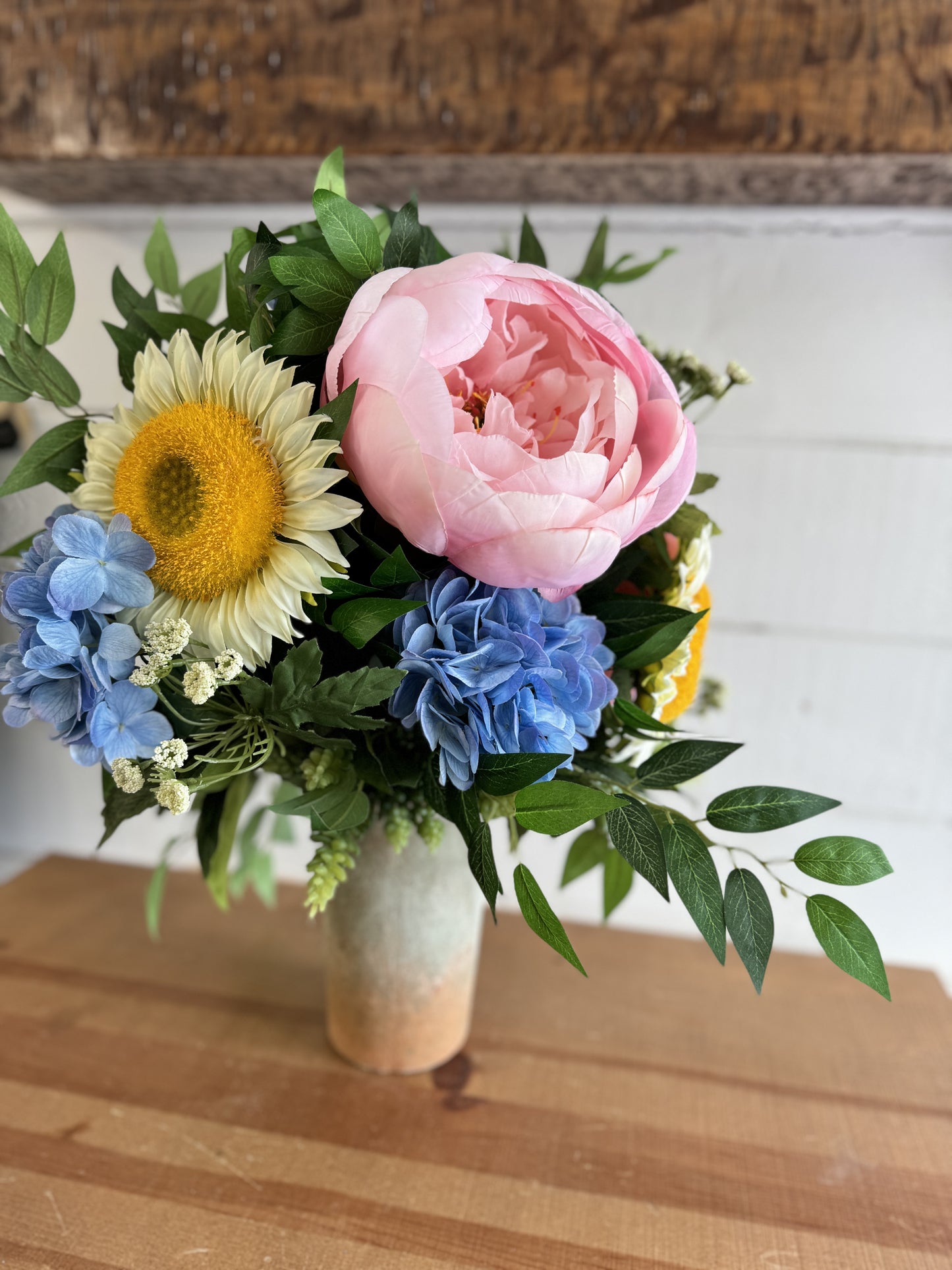 Sunflower, Hydrangea & Peony Arrangement