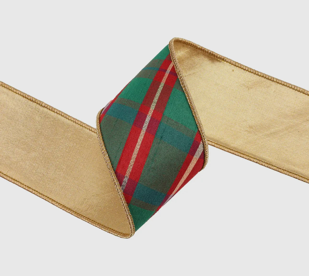 Wired Dupioni Silk Plaid Ribbon 10 yards