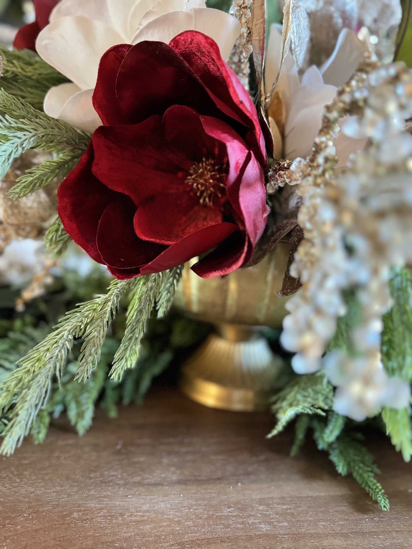 Crystal Twig & Magnolia Centerpiece