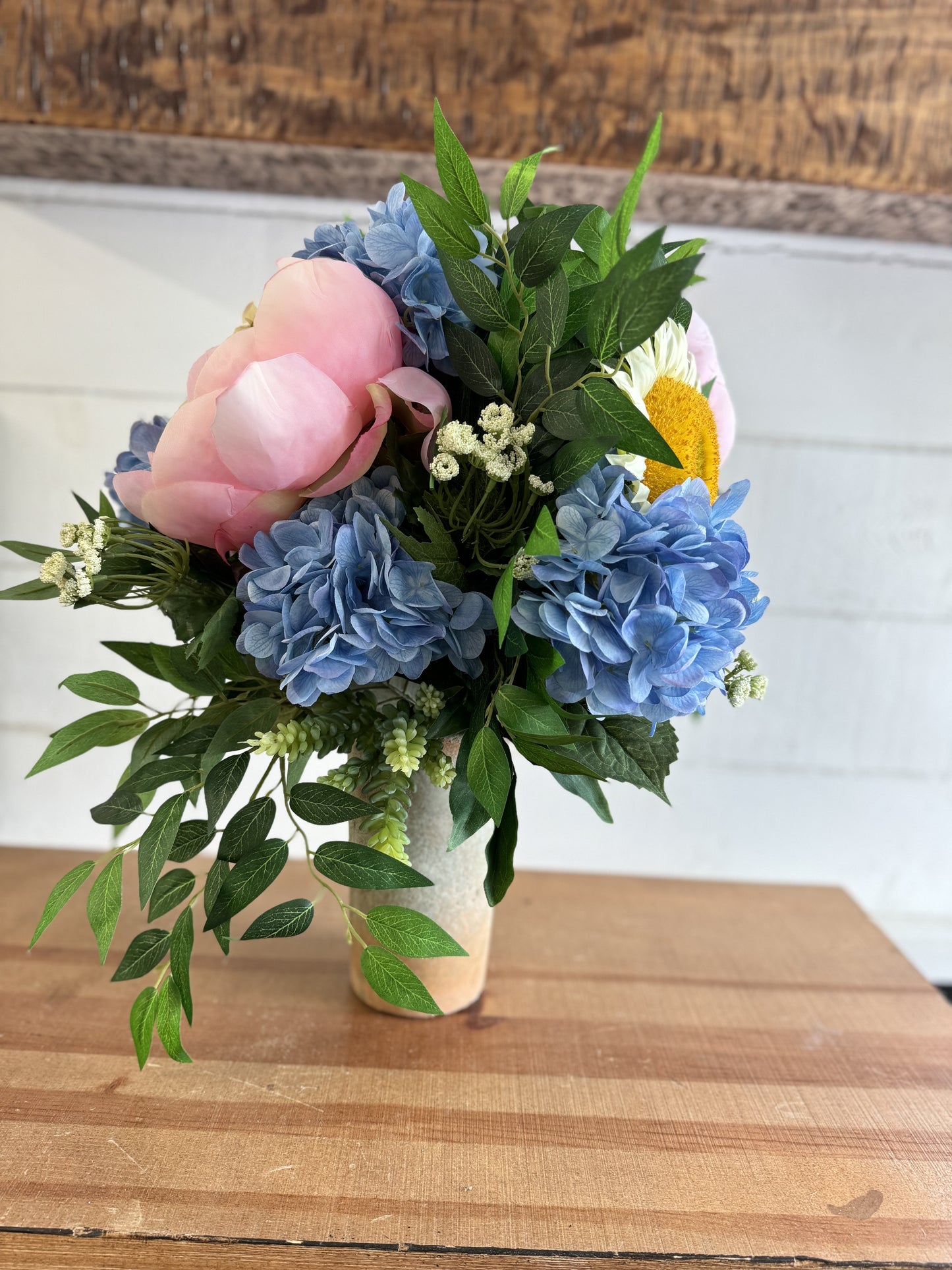 Sunflower, Hydrangea & Peony Arrangement