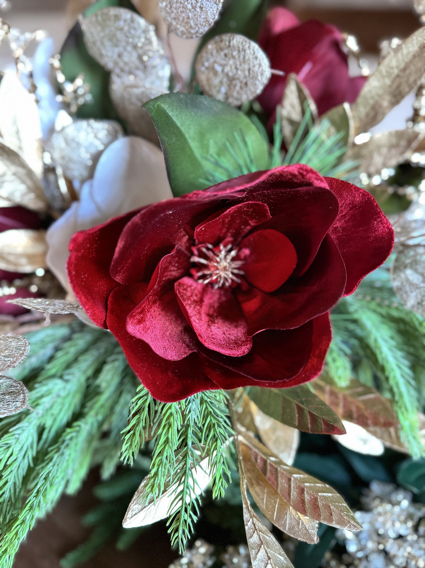 Crystal Twig & Magnolia Centerpiece