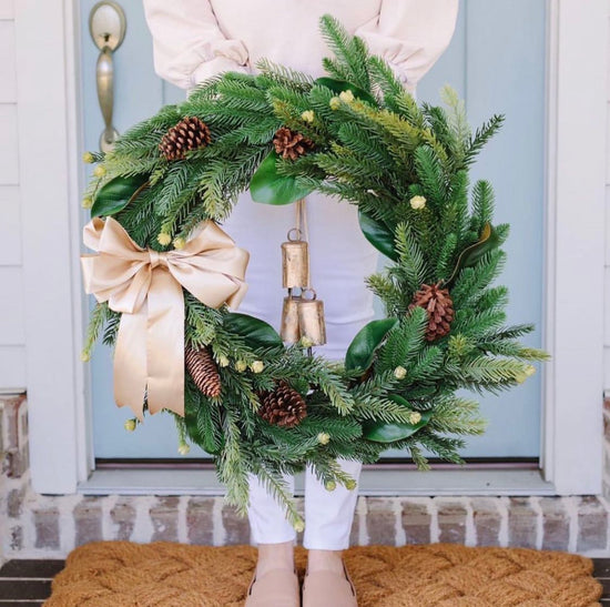 The Cedar and Pine Jingle Bell Wreath